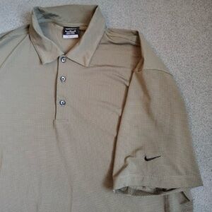 Nike Golf Dri Fit Polo Mens XL Shirt Dark Green Swoosh Pebble Texture Stretch